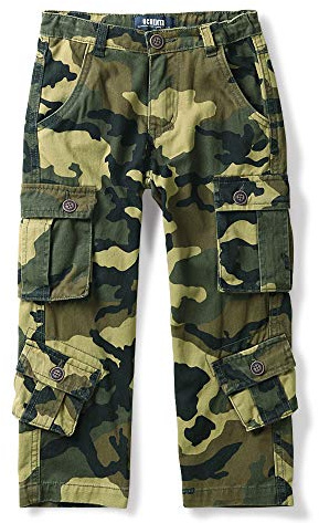 Aeslech Pantaloni cargo da ragazzo, 8 tasche, pantaloni casual per escursioni e viaggi all'aperto, 11-12 Anni