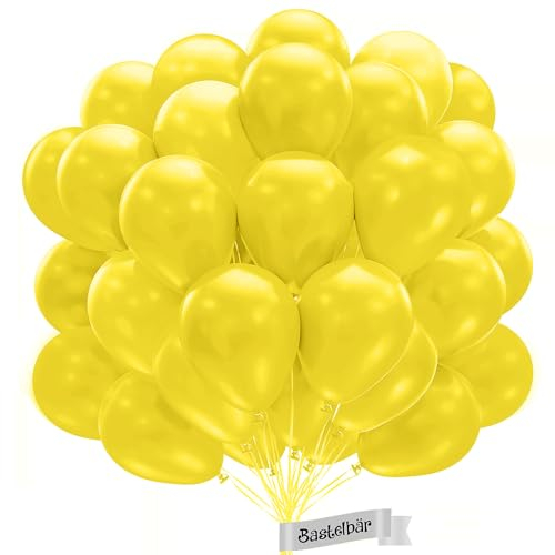 Ballon Jaune BIO • 50 Pièces • MADE IN EU • Ballons certifiés durables bio • 100% Latex naturel • Ø34 cm • Ballon jaune pastel • Adapté à l'hélium • Ballons de baudruche • Ballon gonflable