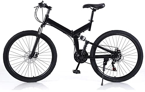 Mountainbike 26 Zoll Kohlenstoffstahl, 21 Gang-Schaltung Faltbares bis 150 kg für Outdoor Reisen Camping für Jungen Mädchen Damen und Herren
