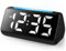 Netzu Wecker Digital, Digitaler Wecker Kinder mit Licht, LED Anzeige, 0-100% Helligkeitsdimmer, 2 Alarme, Snooze, 3 Wecklautstärke, USB Ladeanschluss, Kinderwecker für Schlafzimmer (Schwarz-Weiß)