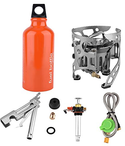 NDNCZDHC Carburante per Fornello da Campo, Fornello da Campo a Bruciatore Singolo Multicombustibile in Acciaio Inossidabile per Escursioni All'aperto in Campeggio