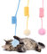 BEE&FLOWER 3 Stück Katzen Frühlingsspielzeug, Selbstbeschäftigung Hängende Dehnbare Katze Frühling mit Glocke&Saugnapf, weiche Plüsch Interaktive Katze Spielzeug für Katzenauslauf & gegen Langeweile