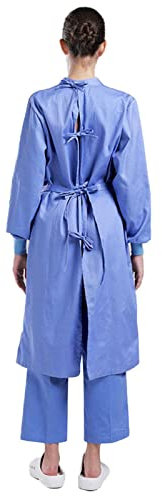Damen Herren OP Kittel Waschbar OP Kleidung Laborkittel aus Baumwolle Langarm für Zahntechniker/Laboranten