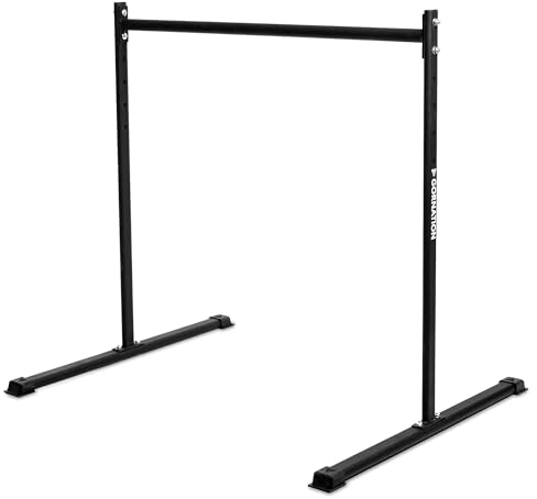 GORNATION Static Bar, Front Lever Bar with Non-Slip Feet, Powder Coated Grip, Adjustable Height & Easy Assembly, Calisthenics & Fitness Training