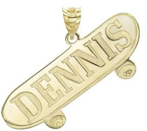 Joyara Halskette Anhänger 9 karätige Gold mit personalisiertem Skateboard Wende (erhältlich in Gelb/Rosa/Weiß) (verfügbare Kettenlänge 40 cm – 45 cm – 50 cm – 55 cm). 45 cm