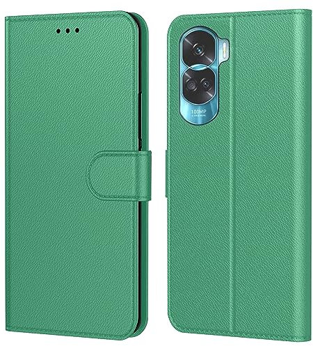 Tenphone Coque pour Honor 90 Lite, Coque Honor 90 Lite 5G,Etui Protection Housse Premium en Cuir PU, [Emplacements Cartes], Pochette Flip Case Compatible avec Honor 90 Lite Book (Vert)