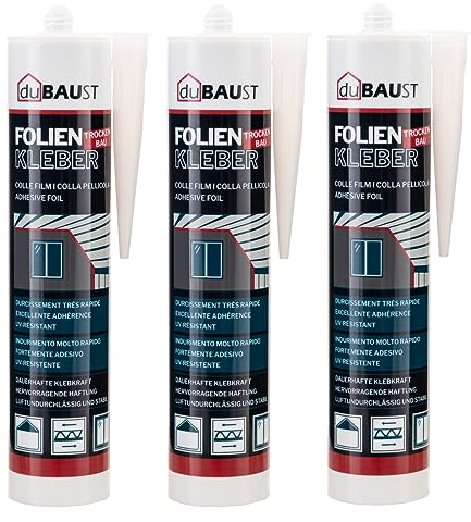 3x dubaust BFK24 Folienkleber Baufolienkleber Dampfsperrenkleber Fensterband Fensteranschlussband Dampfbremsen Dampfsperrfolien Kleber 310ml blau