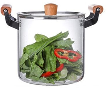 Marmite en Verre Transparent Casserole en Verre Marmite résistante à la Chaleur Marmite en Verre avec Couvercle for pâtes, Nouilles, Soupe, Lait, Aliments for bébés [Niveau énergétique A] (Size : 5.5