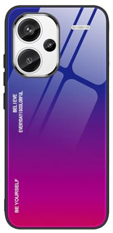 SEAHAI Funda para Xiaomi Redmi Note 13 Pro+ 5G/Plus 5G, Degradado de Color Carcasa con Tapa Trasera de Cristal Templado & Estuche Silicona TPU con Absorción de Golpes, Morado Colorido