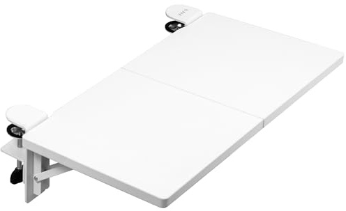 VIVO White Clamp-on 24 x 12 in Desk Extender, DESK-EXT24W | Foldable, Wrist Support Arm Rest, Office Keyboard Tray, Side Table Extension Attachment