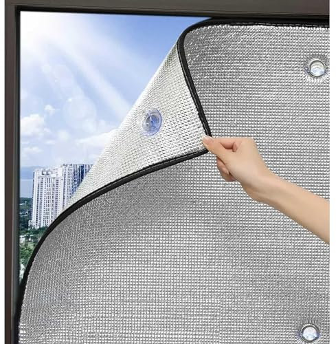 Pellicola per Finestre Antiriflesso,Pellicola Isolante Alluminata,Pellicola per Finestre Riflettente,Anti -UV ,Raffreddamento,Pellicola per Finestre Privacy per Casa,Ufficio,WxH-130x350cm(51x138in)