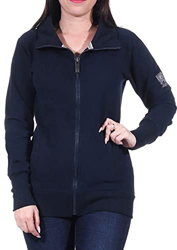 Elbsand Damen Alvis Jacket Jacke (1er Pack) | 95% Baumwolle, Angeraute Innenseite, Leistentaschen, Weicher Flockprint, Regulärer Schnitt