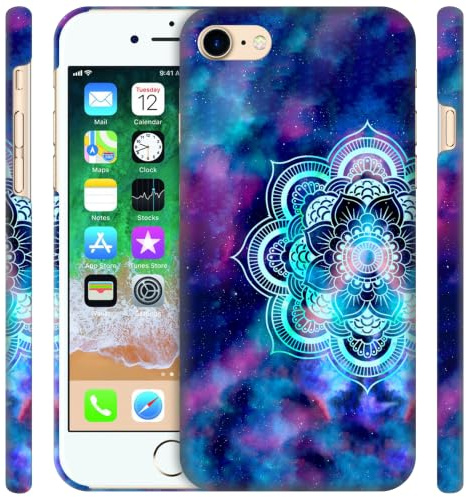 GlamCase for iPhone 7/8 / SE 3 / SE 2, iPhone 7/8 / SE 3 / SE 2 Case - Mandala Galaxy Design Printed Slim & Sleek Cute Plastic Hard Snap on Designer Back Case for iPhone 7
