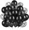 60 Stück Luftballons Schwarz, Helium Ballons Schwarze Konfetti, Schwarz Latex Ballons, 12 Zoll Partyballon fur Hochzeit Geburtstag Halloween Jahrestag Babyparty Ruhestand Dusche