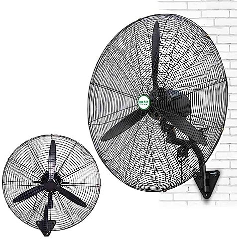 Black,78cm/30in, Industrial Wall Mounted Fan, 3-Speed Commercial Fan High Power High-Velocity Wall Mount Fan, 120°Oscillation, Adjustable Tilt Wall Fan, Low Noise
