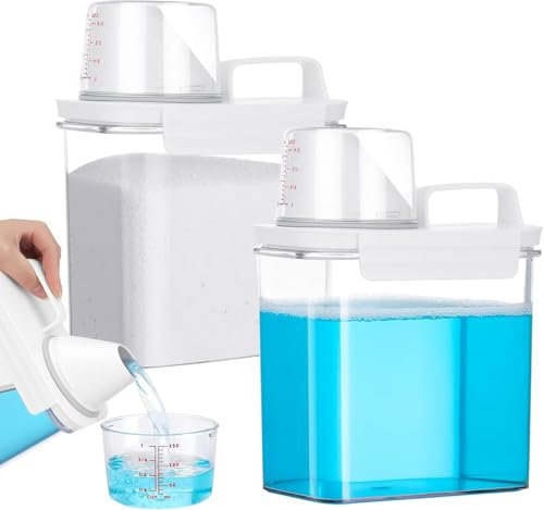 Waschmittel aufbewahrung,Waschpulver aufbewahrungsbox,Luftdichte aufbewahrungsbox,Vorratsdosen mit Deckel und Griff (1100ml)