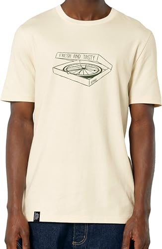Fettfinger Luxury Organic Cotton T-Shirt - Fahrrad: Pizza Bike - Sport Tshirts Fahrradtrikot - Mountainbike Rennrad Shirt Fahrrad T-Shirt MTB Shirt Damen Herren Bio Tshirt