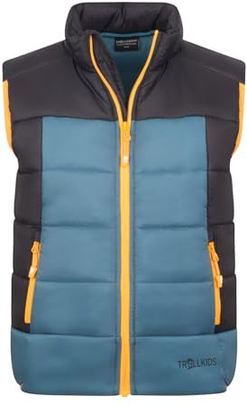 Trollkids Kids Hardanger Vest 176, black/steel blue