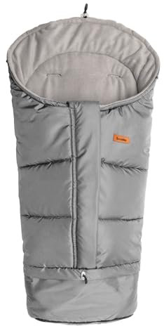 SENSILLO - Fußsack Kinderwagen Winter - Fußsack Babywanne, Buggy und Schlitten - Warm, mit Reißverschluss, Vlies, Außenstoff Wasserabweisend - Länge Anpassbar 100-80cm - Grau