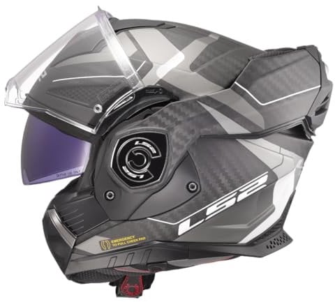LS2, Modularer Motorradhelm ADVANT X CARBON HORIZON Matt Silver Grey, XL