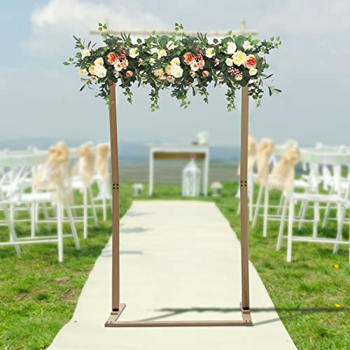 Rustic Wooden Wedding Arch 8.2FT Triangle Backdrop Stand for Garden Ceremony Rustic Wood Background Frame for Parties and Lawn Decor (Rectangle Color)