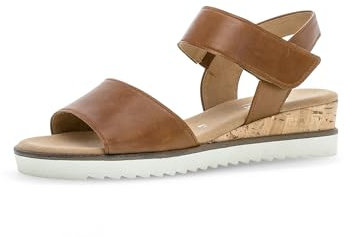 Gabor Damen Keilsandalen, Frauen Sandalen,Strandschuhe,Keilsandaletten,Keilabsatz,Wedge-Heel,hoch,Sommerschuhe,Camel (Kork/Creme),36 EU / 3.5 UK