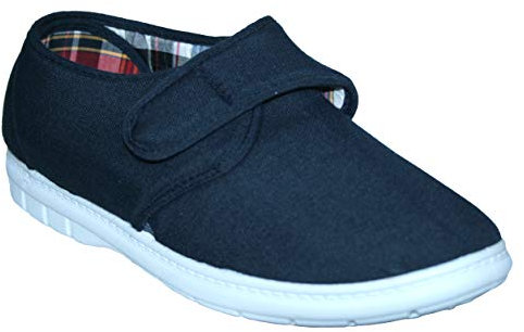 Mens Wider Fitting Casual Holiday Beach Walking Canvas Pump Trainers Deck Shoes Loafer Size 7-12 (Navy Extra-Wide, UK Footwear Size System, Adult, Men, Numeric, X-Wide, 9)