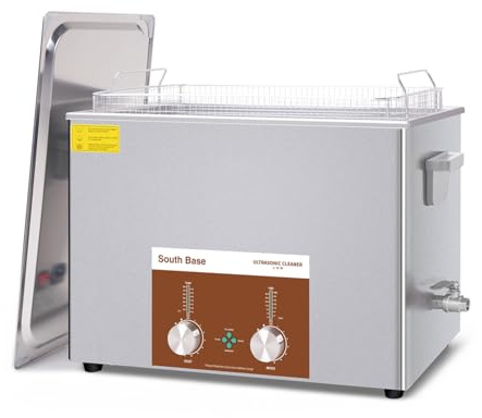 SOUTH BASE Ultrasonic Cleaner,37L 720W Stainless Steel Sonic Cleaner with Cleaning Basket,Timer&Heater,Encoded Ultrasonic cleaning machine for Gun,Motorcycle Engine,Carburetor Parts,Chain