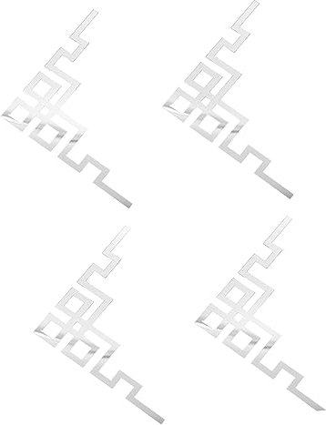 ANDRESLAD Autocollants Miroir Décoratifs 4pcs Autocollants Muraux En é Pour Décoration De Mur Stickers Pour Coins Et Bords De Salle De Bain Et Salon