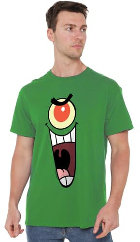 Spongebob Squarepants Spongebob Plankton Sinister Face Unisex T Shirt