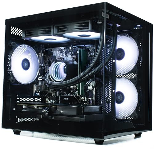 ionz Gaming PC - Desktop Computer, Ryzen 7 7800X3D, Radeon RX 9070 XT, 32GB RAM, 2TB NVMe SSD, 240mm AIO, Windows 11, 800W 80+ PSU, WiFi, (KZ900, Black)