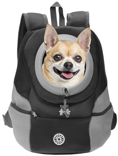 Mxaeyar Pet Carrier Backpack for Small Dogs Cats Breathable Dog Backpack Carrier Black Dog Travel Back Pack Hands-Free Pet Backpack Carrier for Travelling Camping Hiking Cycling Outdoor