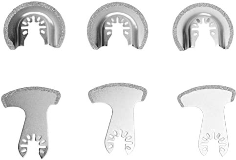 6-teiliges Segment-Oszillationsklingen-Set, Hartmetall-Multitool-Sägeblätter, kompatibel mit Fein, langlebig zum Schleifen von Steinfliesen und Beton