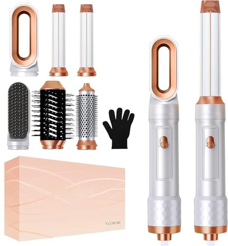 Air styler 6 in 1 Haarstyler Hair styler Föhnbürste Warmluftbürste Haartrockner Lockenstab, Glättbürste, Geben Sie dem Haar Volumen, Glätten, Locken und Föhnen Sie Trockenes Haar