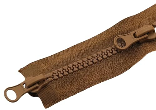 LKXHarleya Cerniera Lampo a Doppio cursore Aperta da 120 cm, Cerniera in Resina per Giacche e Cappotti, Materiali per bricolage Fai da Te, Marrone
