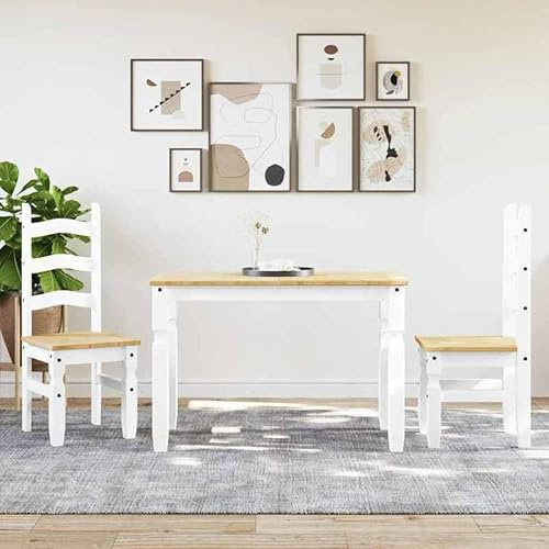 Bladez 3-TLG. Essgruppe Panama aus Massivholz Kiefer mit Honigwachs-Finish - Natürliches & langlebiges Esszimmer-Set für gemütliche Stunden