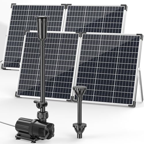 POPOSOAP Bomba solar para estanque de 120 W, 6000 l/h, para estanques de jardín, jardín acuático