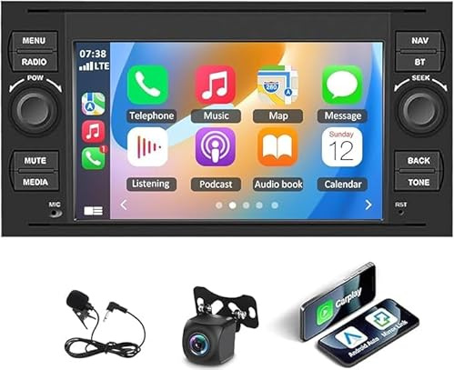 Autoradio mit Bildschirm für Ford Transit 2006-2011 Android 15 mit CarPlay & Android Auto Display Bluetooth Radio Navigationsgeräte GPS Navigation FM RDS SWC 2+64G 7 Zoll