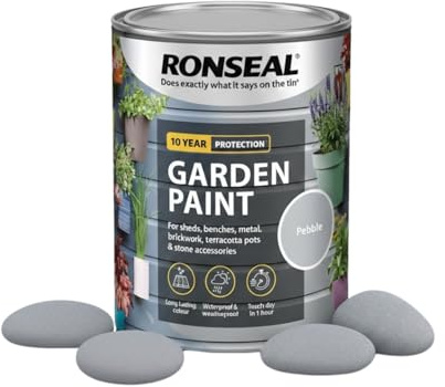 Milena Pebble Garden Paint 250ml, Water Based Wooden Paints, Fast Drying Matt Finish, Long Lasting Fade Resistance Fence Paint, DIY Colour for Brick, Flower Pots (Pebble, 250 M L)