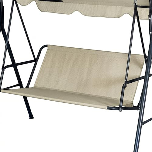 BaCover Ersatzbezug für Hollywoodschaukel 2- oder 3-Sitzer, 600D Oxford Gewebe mit PU-Beschichtung, Reißfest & Wasserdicht, Sitzfläche für Gartenschaukel, UV-Beständig,Beige,160x58x58cm