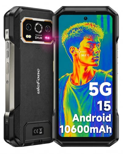 Ulefone Armor 27T Pro Rugged Smartphone 5G Termocamera, 24GB+256GB/SD-2TB Android 15 10600mAh/33W 6.78 pollice 120Hz, 64MP+50MP Telefono Indistruttibile NFC/Fingerprint/OTG/GPS Nero