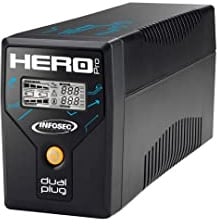Onduleur Hero Pro Dual Plug 700 - Infosec - UPS PC, écran, Box, TV, 1 Prise FR/Schuko 3 Prises IEC, ASI 700VA/360W