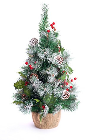 Best Artificial 2ft / 60cm Small Decorated Indoor Christmas Tree (Frosted)