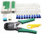 ALEENFOON - Kit di strumenti di rete professionali con crimpatrice, per Ethernet, LAN, RJ11, RJ45, Cat5e, Cat6, Cat7, con 50 connettori RJ45, set di 65 strumenti per internet