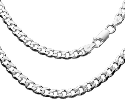 Herren Schmuck Halskette Aus 925 Sterling Silber Mit Panzerketten Design 55 cm