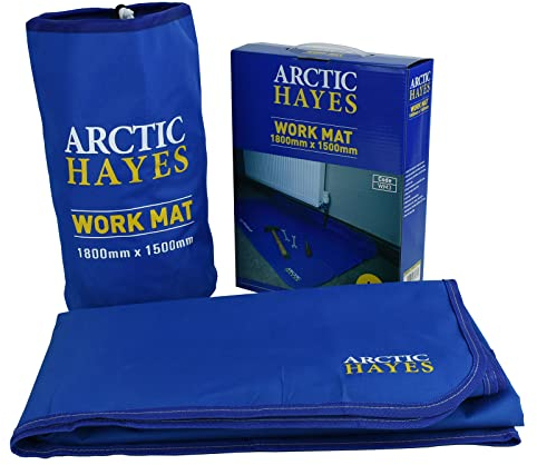 Arctic Hayes ARCWM3 Plumbers' Work Mat, Anti-slip, Waterproof & Chemicals’ Resistant Floor Protector, Suitable for Indoor & Outdoor Use,Blue,Large(1800 mm x 1500 mm)