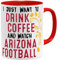 OM3® - Arizona-Coffee - Tasse | Keramik Becher | American Football Mug | 11oz 325ml | Beidseitig Bedruckt | Rot