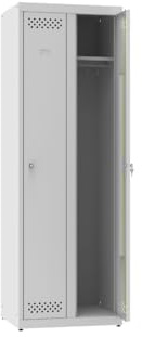 DONAU SAFETY Gute Qualität S60 Doppelspind Metallschrank Kleiderspind Stahlspind Garderobenschrank Spind Lüftungsschlitzen/Stahlblech Pulverbeschichtet / 180 cm x 60 cm x 49 cm/Grau