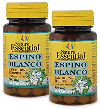 Nature Essential | Espino Blanco 500 mg | Pack 2 Unidades | 60 Cápsulas | Propiedades Relajantes | Favorece la Conciliación del Sueño | Ayuda para Dormir Mejor y para Reducir los Nervios