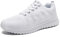Minbei Damen Turnschuhe Hallenschuhe Atmungsaktiv Outdoor Fitnessschuhe Laufschuhe Schnürsenkel Frauen Sportschuhe Flach Weiß 43 EU